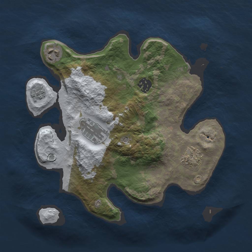Rust Map: Barren, Size: 2750, Seed: 892009133, 8 Monuments