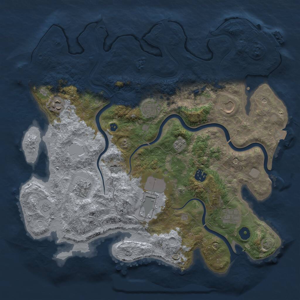 Rust Map: Procedural Map, Size: 3800, Seed: 24569, 14 Monuments