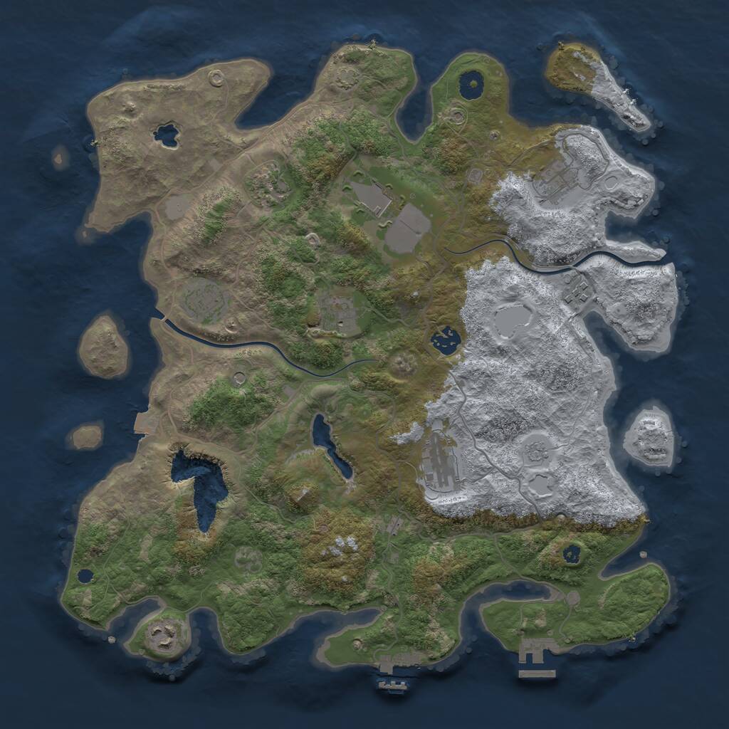 Rust Map: Procedural Map, Size: 4000, Seed: 155348, 15 Monuments