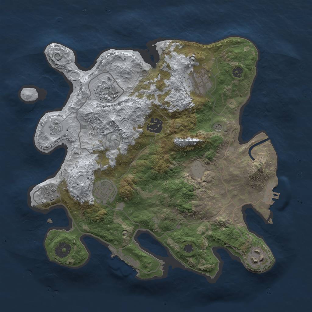 Rust Map: Procedural Map, Size: 3000, Seed: 87697, 15 Monuments