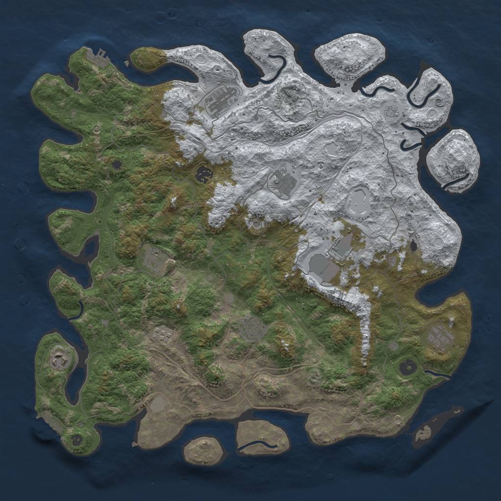 Rust Map: Procedural Map, Size: 4500, Seed: 17042002, 18 Monuments