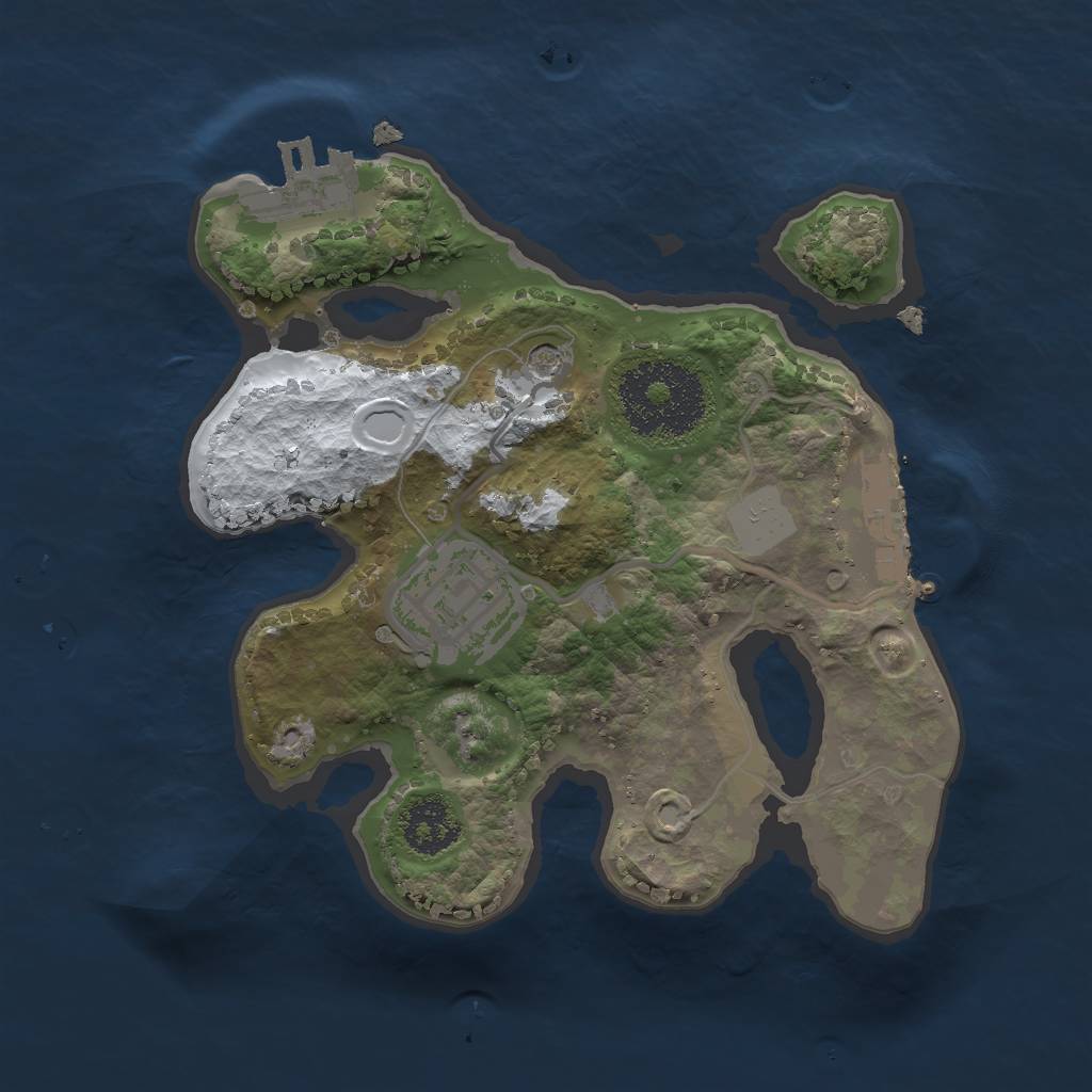 Rust Map: Procedural Map, Size: 2000, Seed: 1013166140, 9 Monuments
