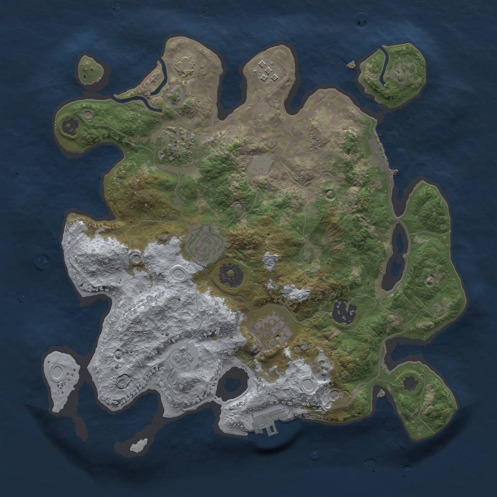 Rust Map: Procedural Map, Size: 3025, Seed: 1314520, 13 Monuments