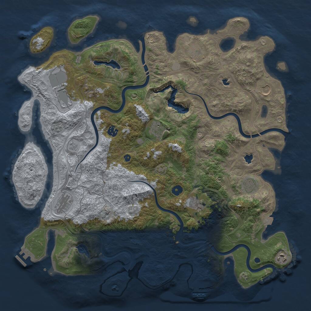 Rust Map: Procedural Map, Size: 4500, Seed: 488903575, 17 Monuments