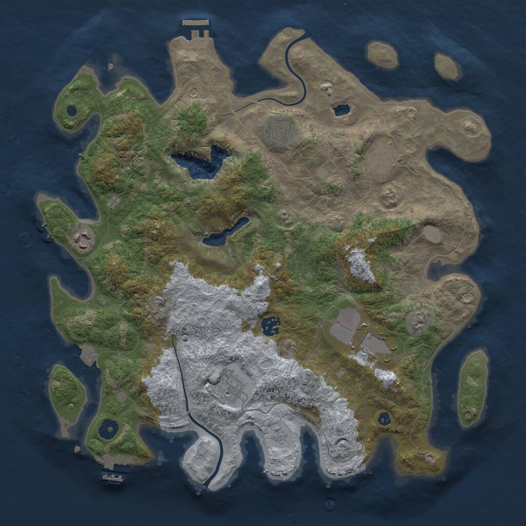 Rust Map: Procedural Map, Size: 4000, Seed: 1218734573, 13 Monuments