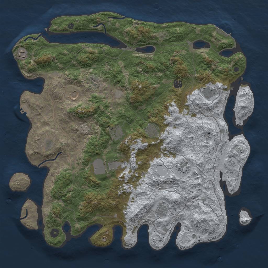 Rust Map: Procedural Map, Size: 4500, Seed: 2987852, 20 Monuments