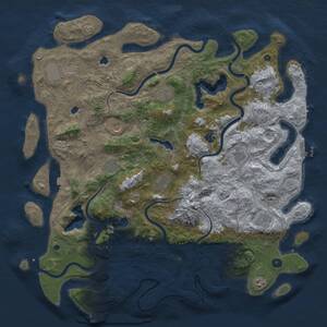 Thumbnail Rust Map: Procedural Map, Size: 5000, Seed: 1254, 16 Monuments