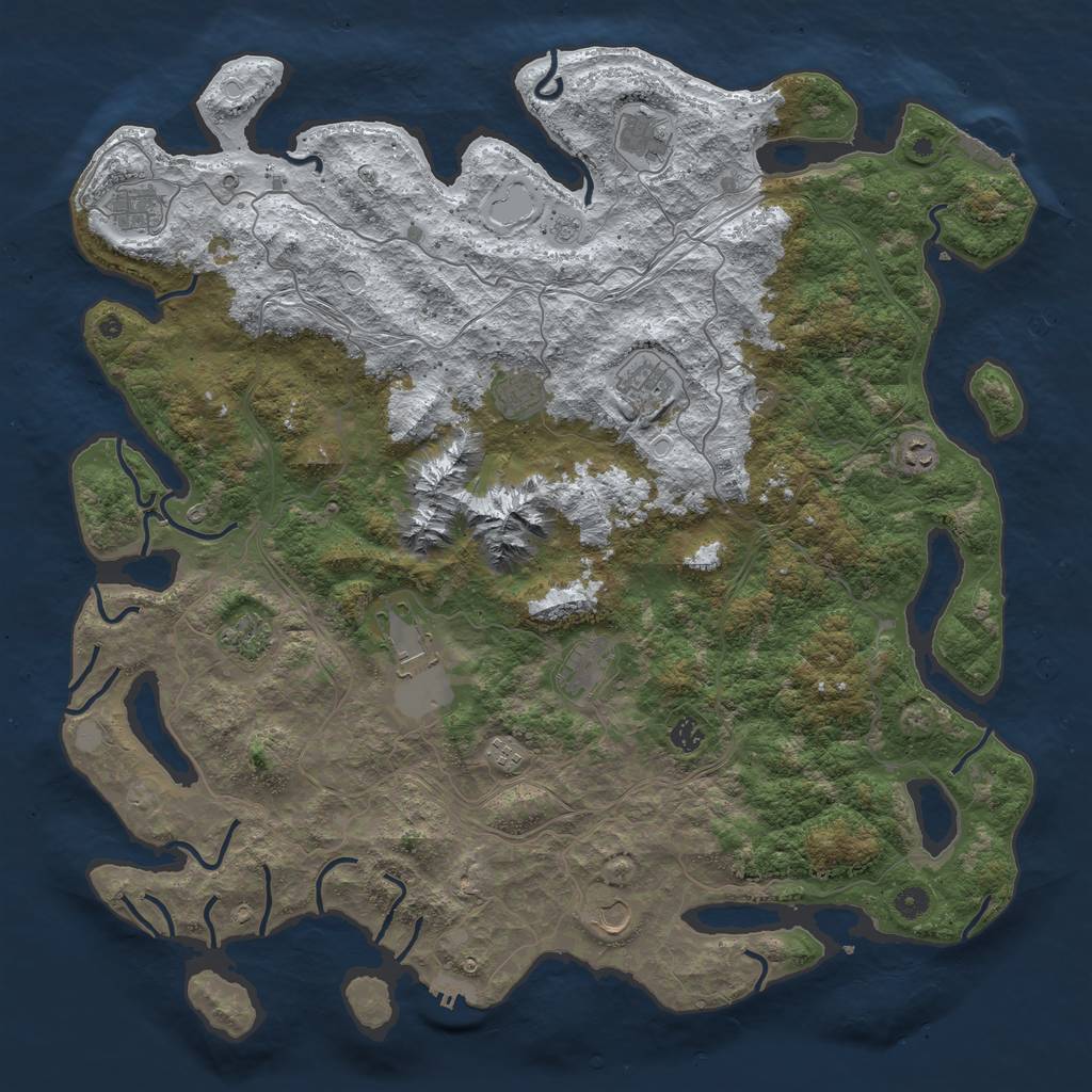 Rust Map: Procedural Map, Size: 5000, Seed: 2438940, 20 Monuments
