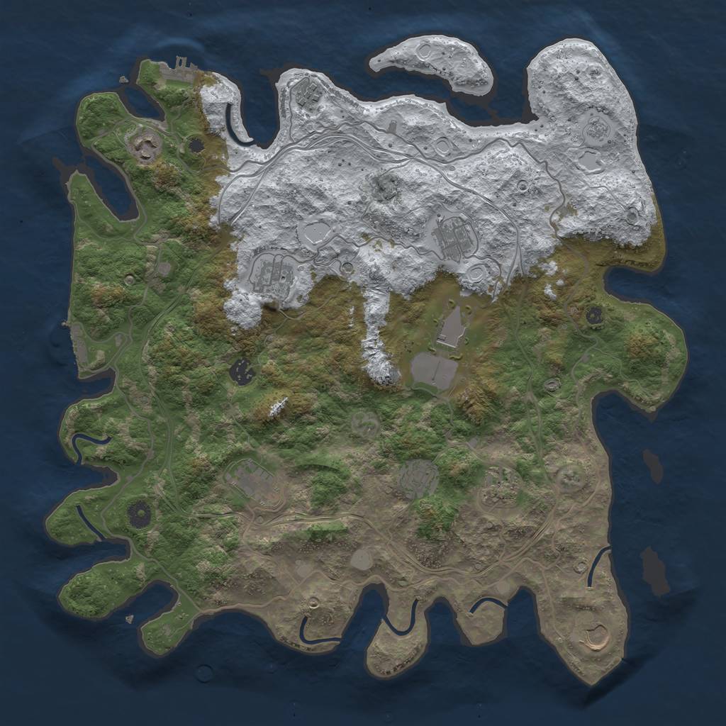 Rust Map: Procedural Map, Size: 4250, Seed: 305284505, 19 Monuments