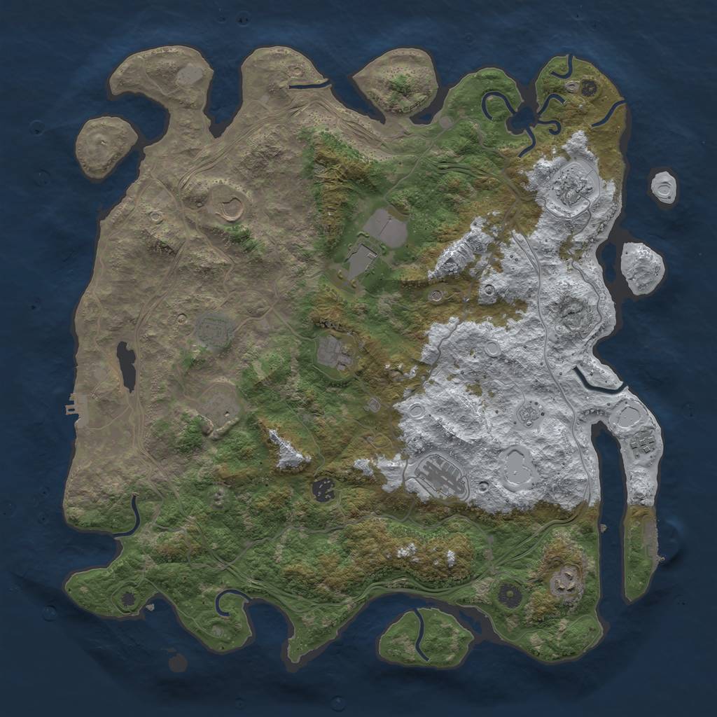 Rust Map: Procedural Map, Size: 4500, Seed: 126378, 19 Monuments