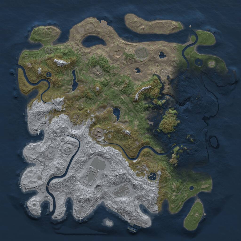 Rust Map: Procedural Map, Size: 4500, Seed: 4612407, 15 Monuments