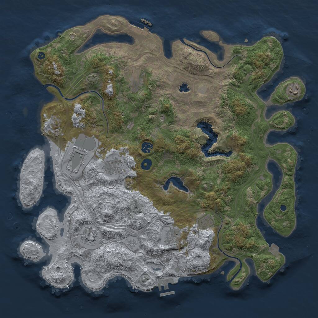 Rust Map: Procedural Map, Size: 4250, Seed: 976212957, 14 Monuments