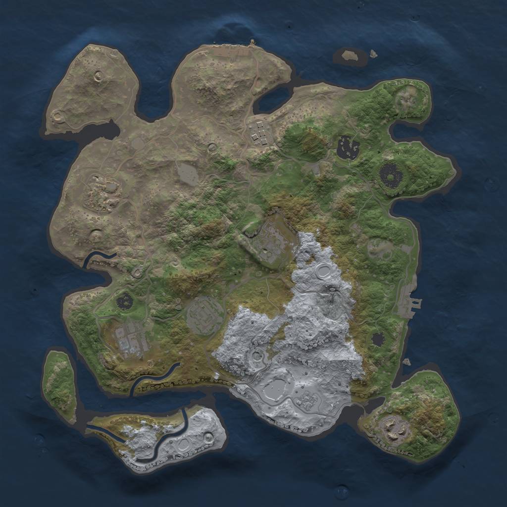 Rust Map: Procedural Map, Size: 3200, Seed: 34356, 16 Monuments