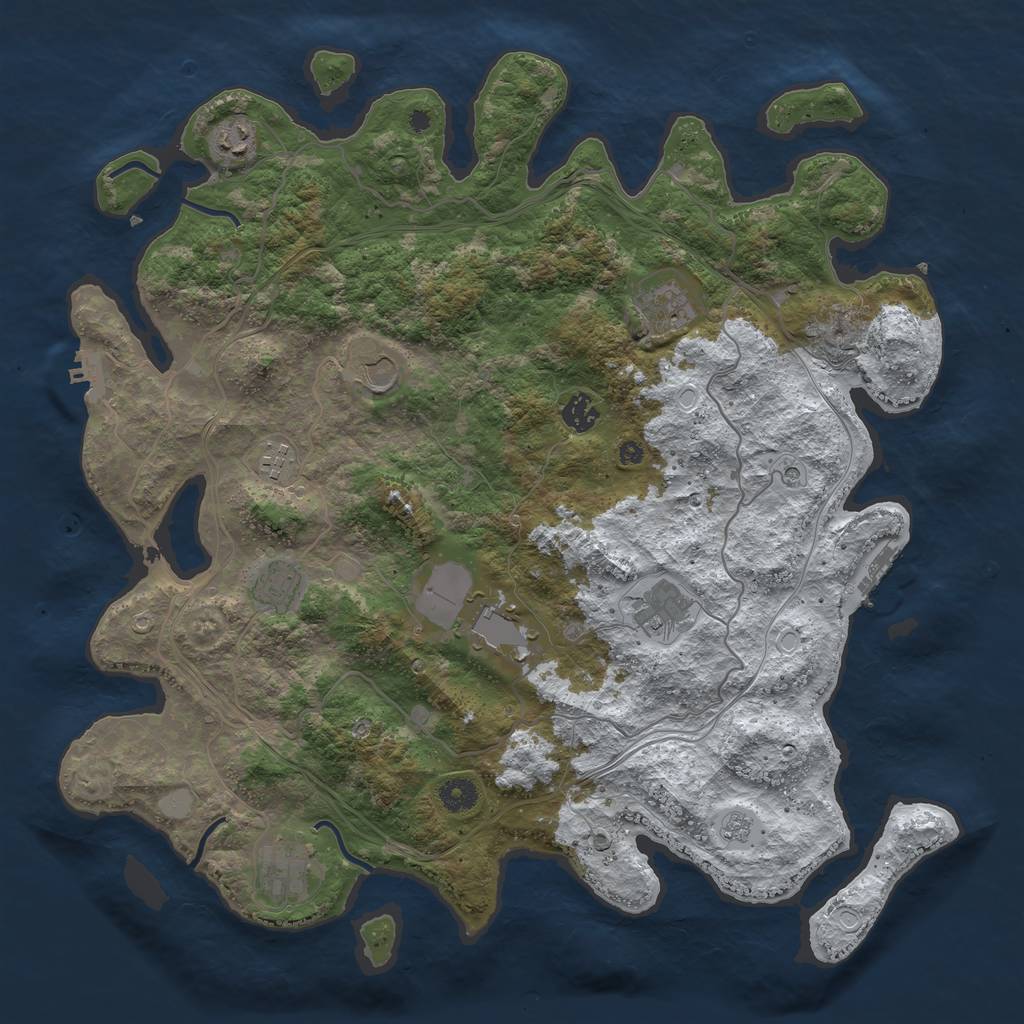 Rust Map: Procedural Map, Size: 4250, Seed: 714, 18 Monuments