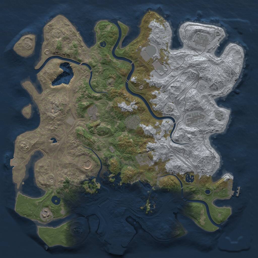 Rust Map: Procedural Map, Size: 4250, Seed: 2069769520, 16 Monuments