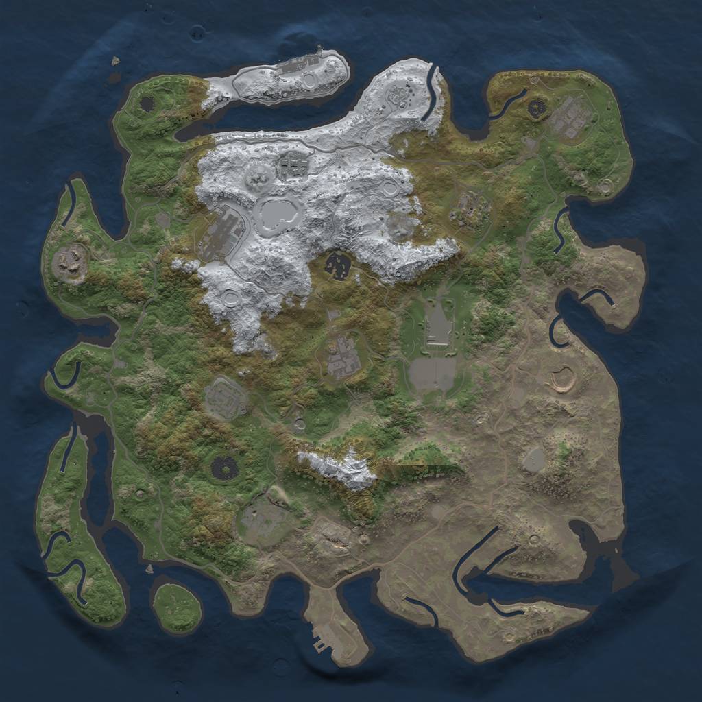 Rust Map: Procedural Map, Size: 4000, Seed: 5786817, 20 Monuments