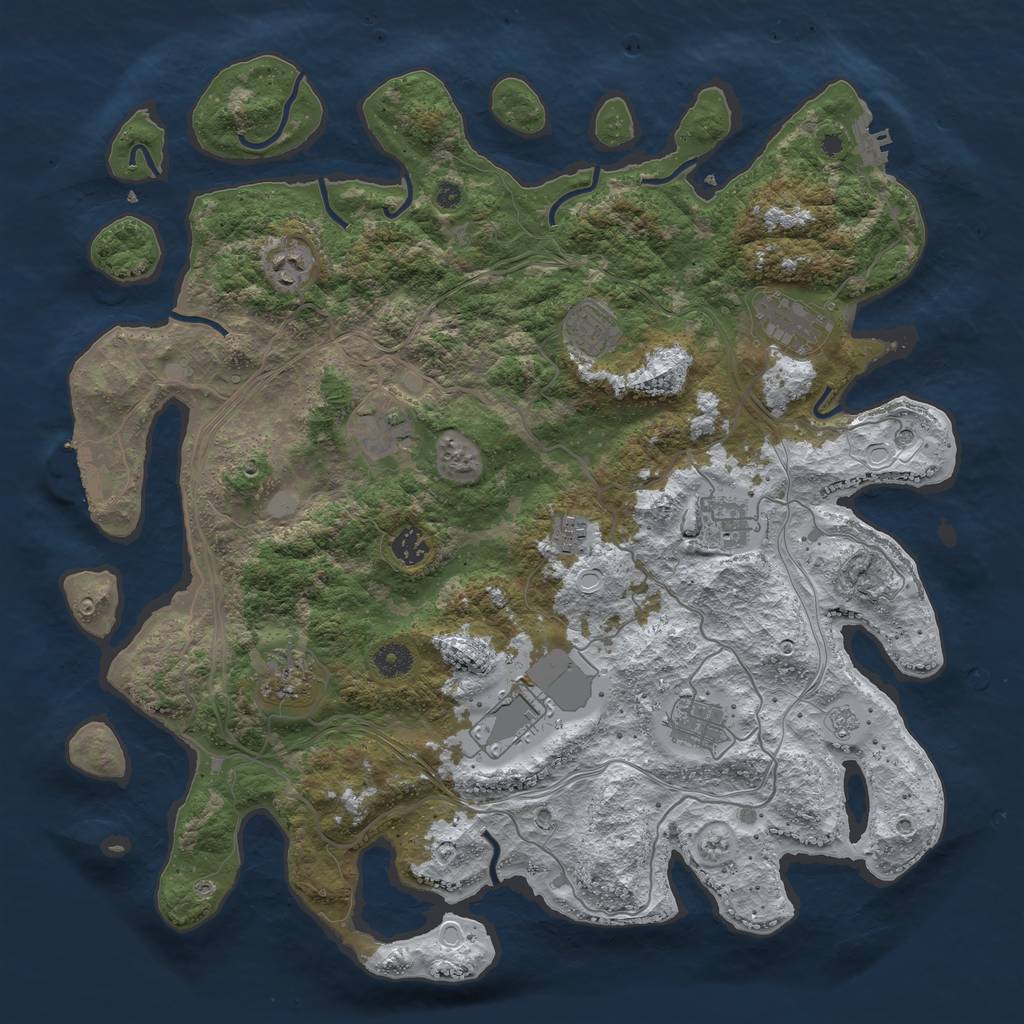 Rust Map: Procedural Map, Size: 4250, Seed: 1738, 19 Monuments