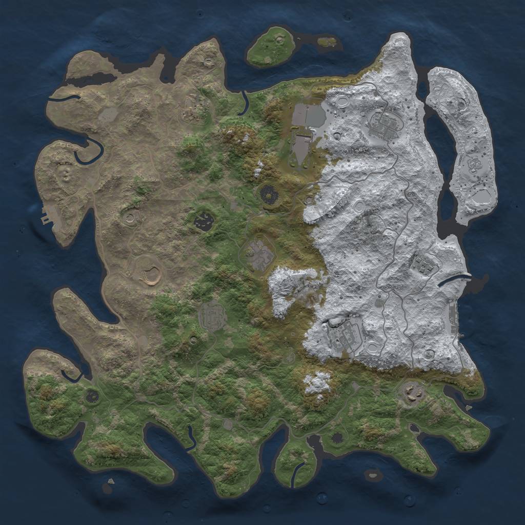 Rust Map: Procedural Map, Size: 4200, Seed: 780, 19 Monuments