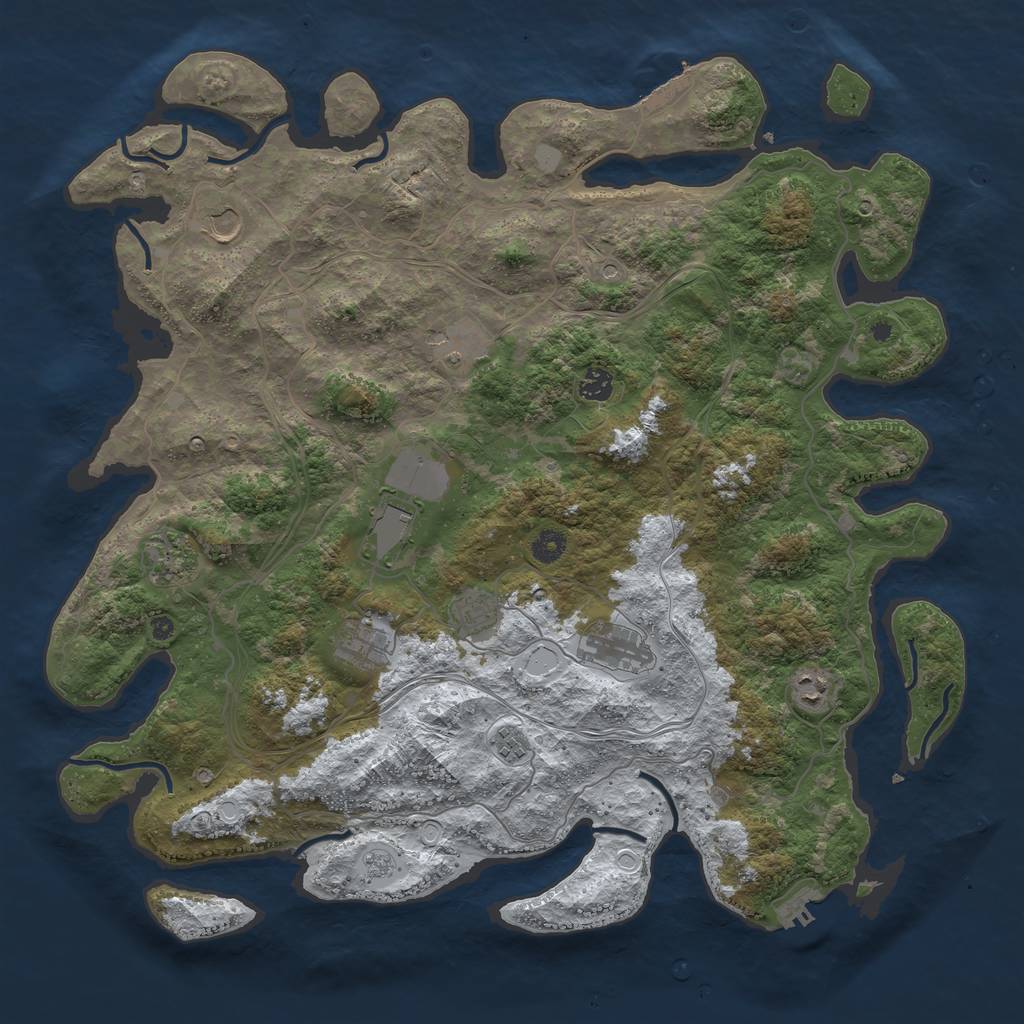 Rust Map: Procedural Map, Size: 4500, Seed: 317333378, 19 Monuments