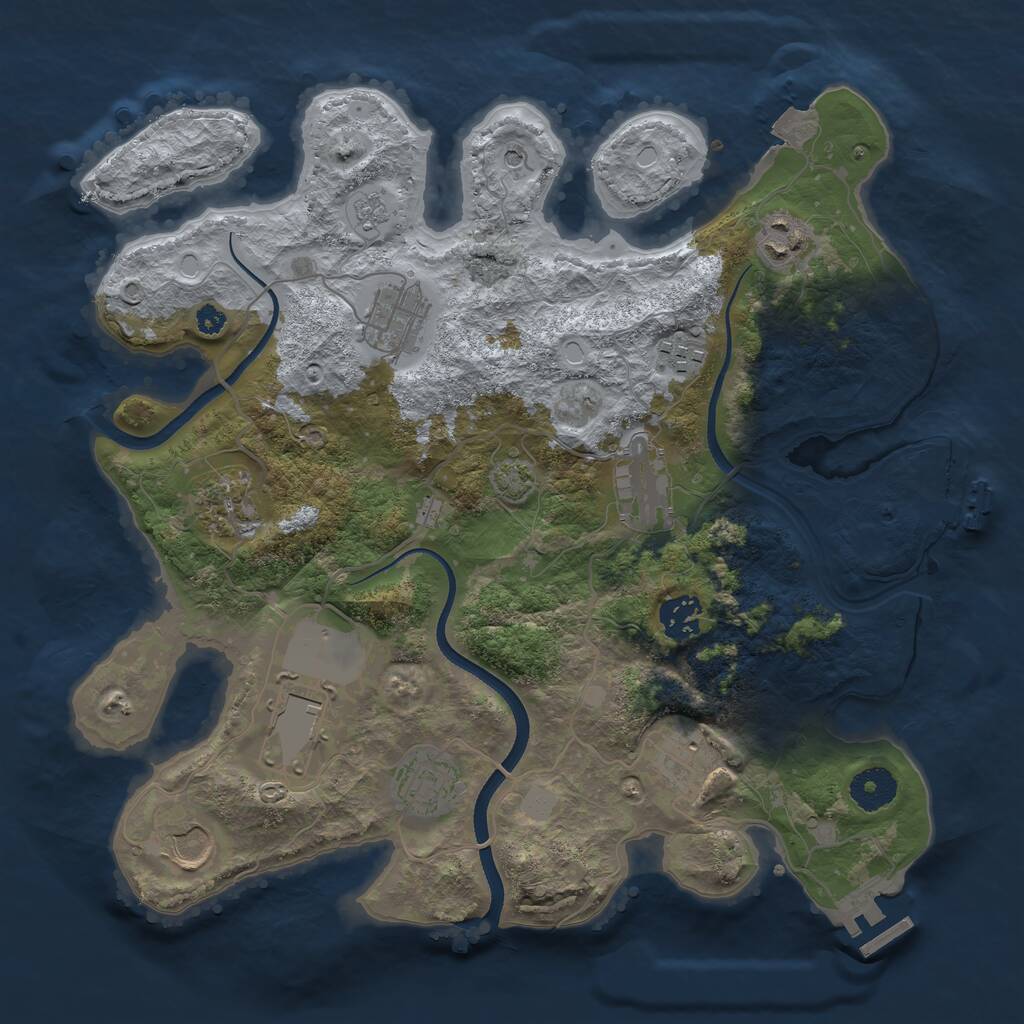 Rust Map: Procedural Map, Size: 3500, Seed: 5500, 16 Monuments