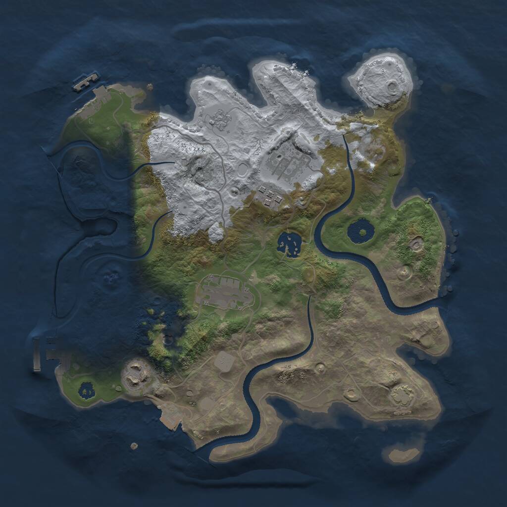 Rust Map: Procedural Map, Size: 3000, Seed: 177774, 11 Monuments