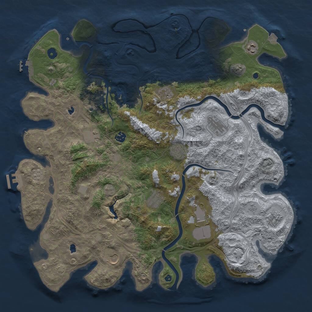Rust Map: Procedural Map, Size: 4500, Seed: 365000, 17 Monuments
