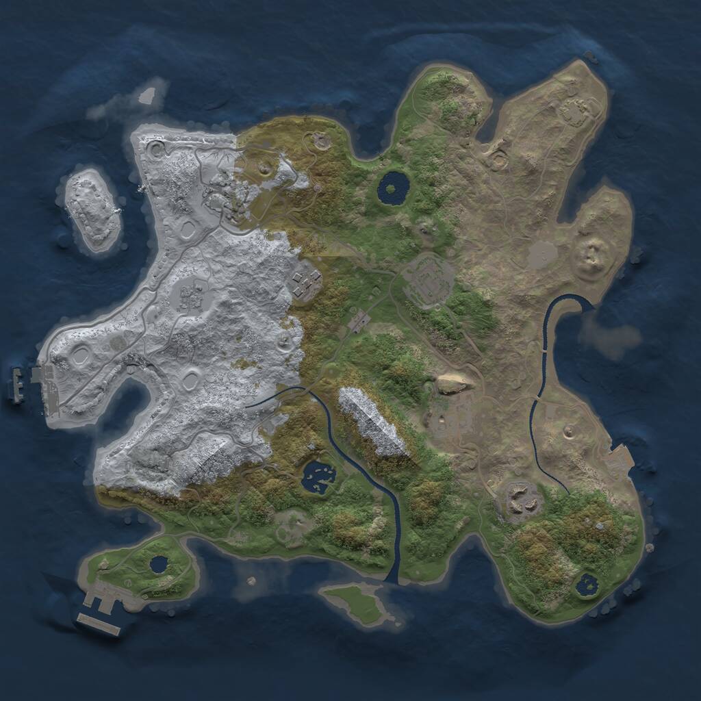 Rust Map: Procedural Map, Size: 3200, Seed: 2787442, 11 Monuments