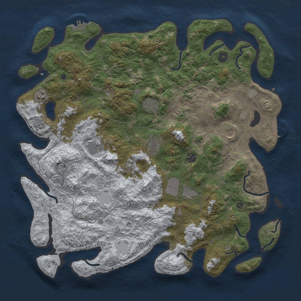 Rust Map: Procedural Map, Size: 4500, Seed: 386517698, 17 Monuments