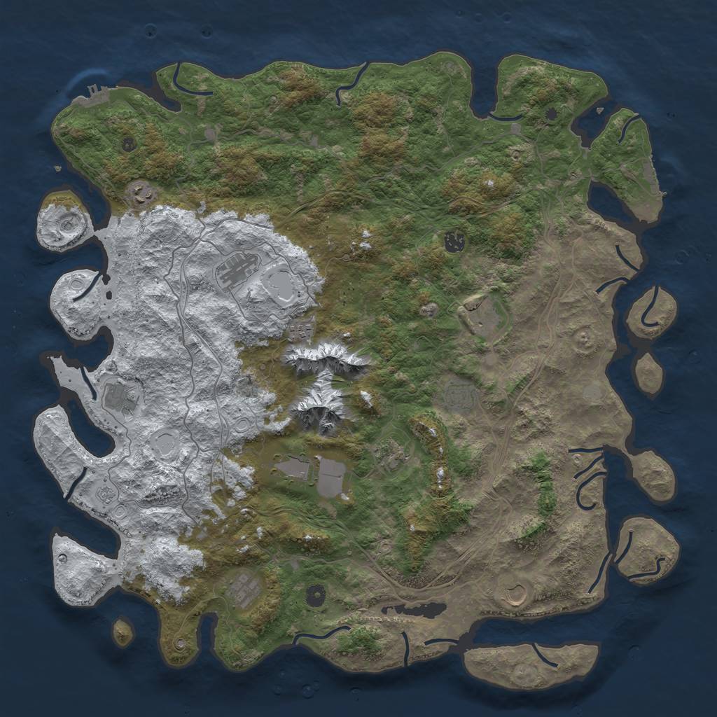 Rust Map: Procedural Map, Size: 5000, Seed: 1822527349, 20 Monuments