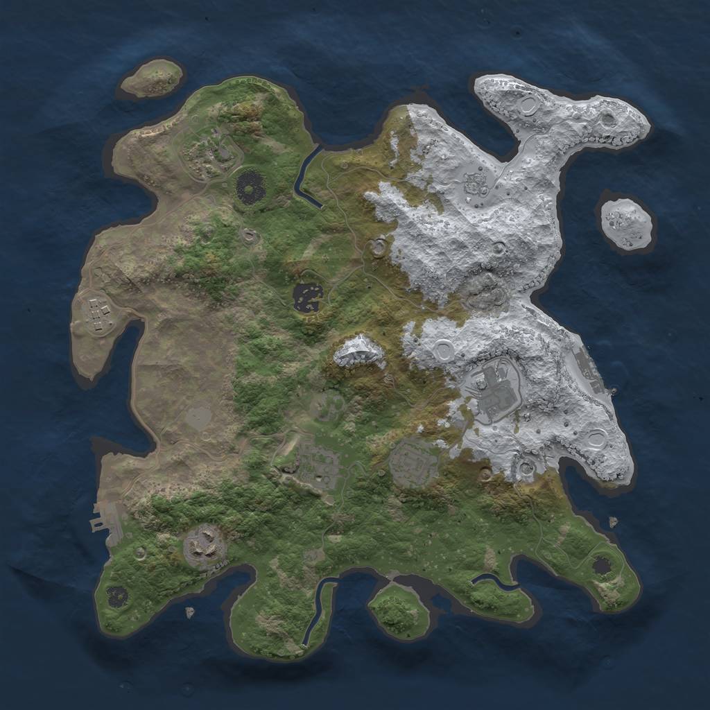 Rust Map: Procedural Map, Size: 3400, Seed: 432432756, 16 Monuments