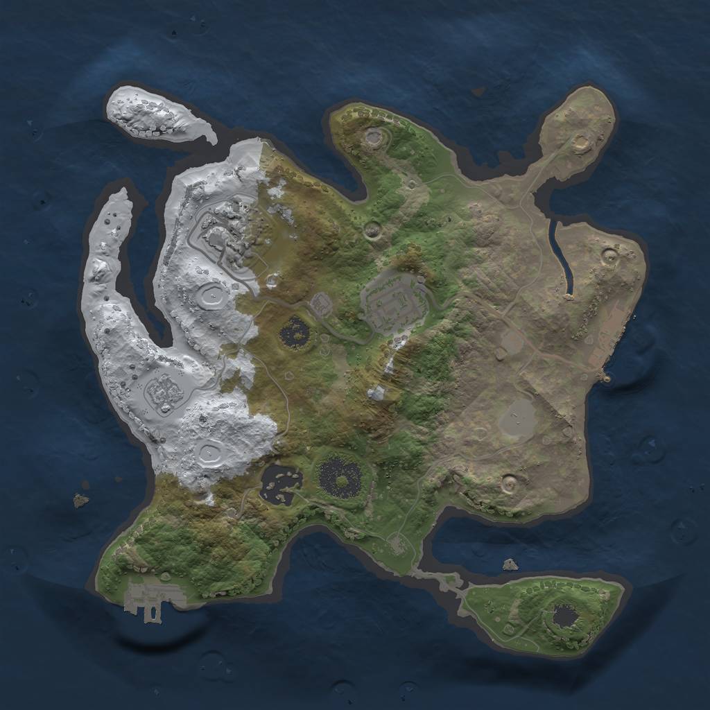 Rust Map: Procedural Map, Size: 2500, Seed: 18628, 11 Monuments