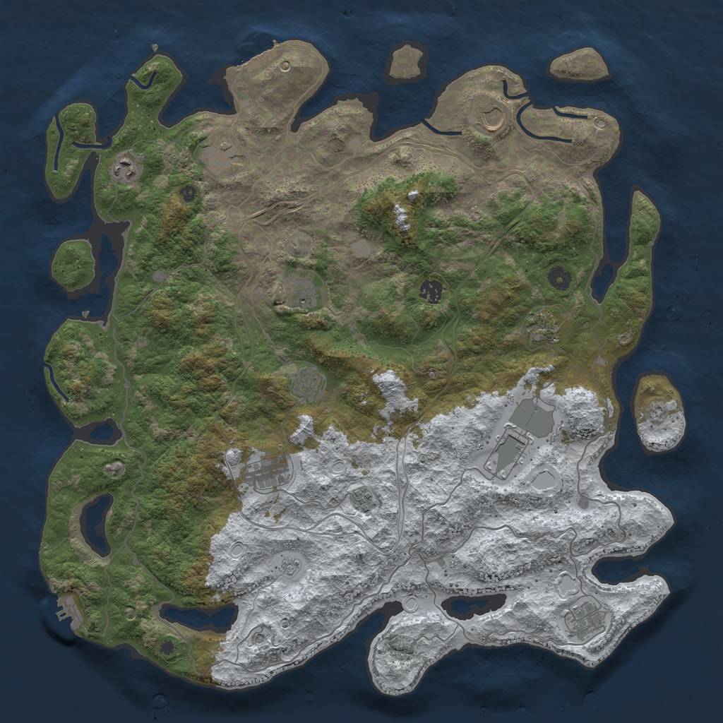 Rust Map: Procedural Map, Size: 4600, Seed: 2234, 20 Monuments