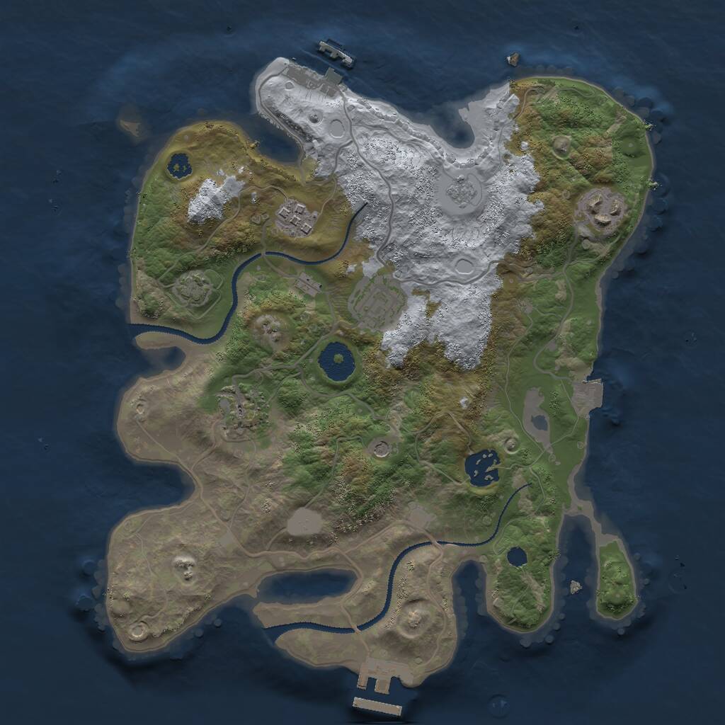 Rust Map: Procedural Map, Size: 3000, Seed: 7921306, 11 Monuments