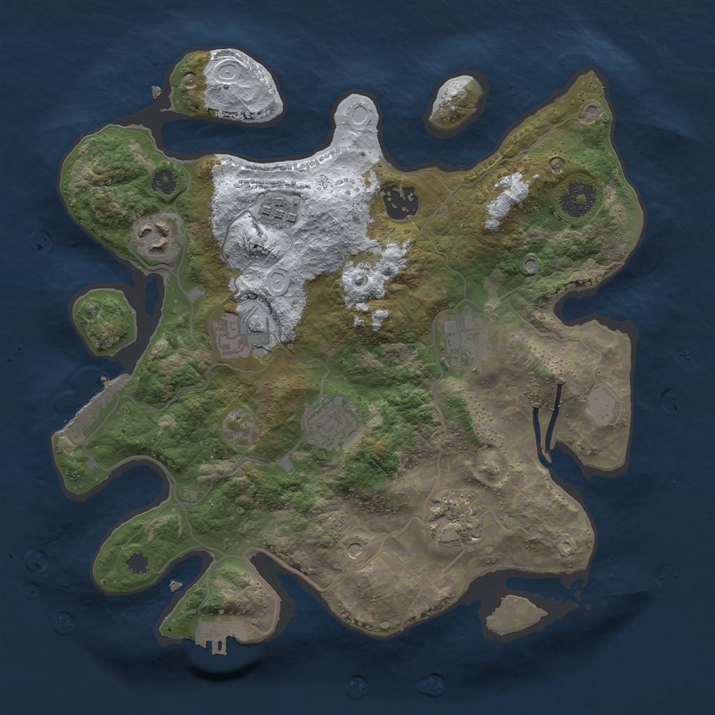 Rust Map: Procedural Map, Size: 3000, Seed: 25177771, 15 Monuments