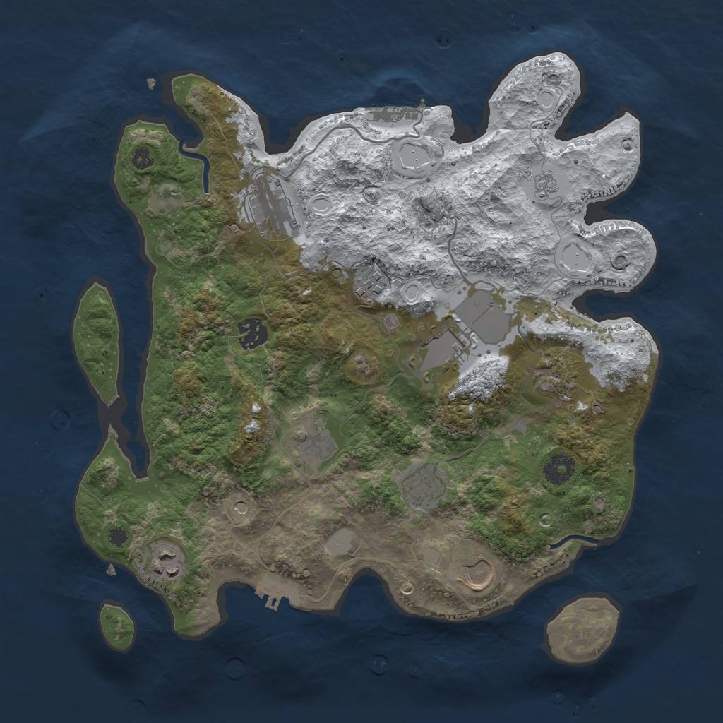 Rust Map: Procedural Map, Size: 3500, Seed: 578520379, 18 Monuments