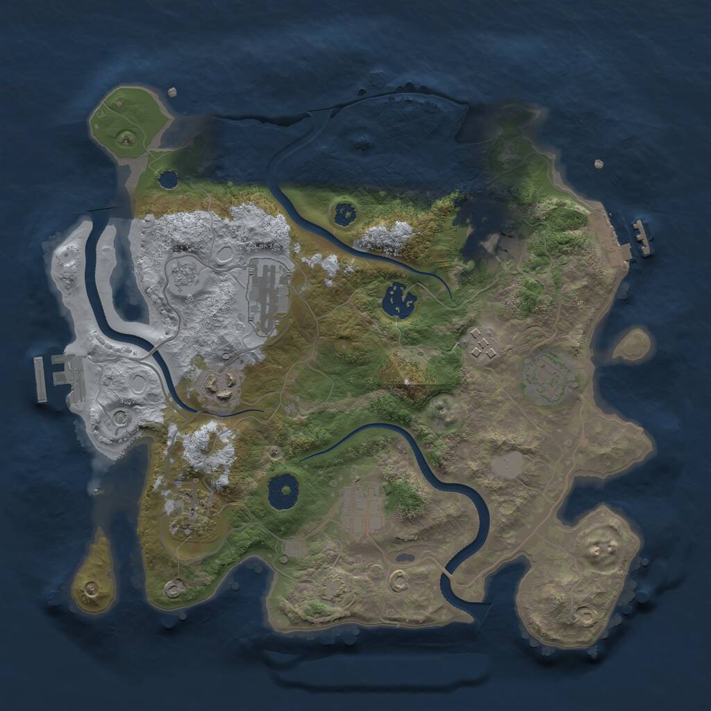 Rust Map: Procedural Map, Size: 3150, Seed: 250209, 14 Monuments