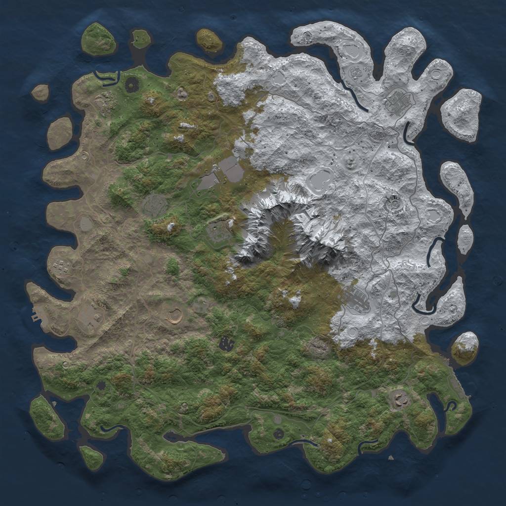 Rust Map: Procedural Map, Size: 5000, Seed: 643166090, 20 Monuments