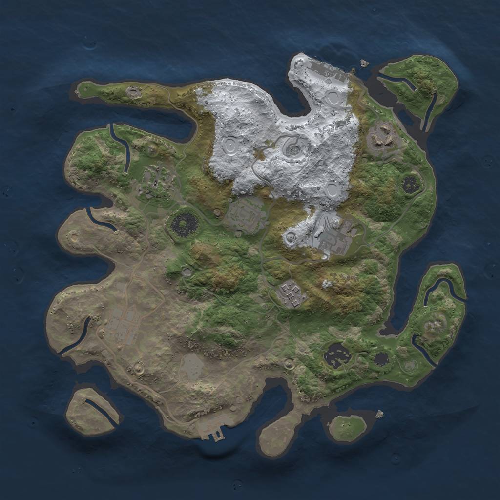Rust Map: Procedural Map, Size: 3000, Seed: 1821993099, 15 Monuments