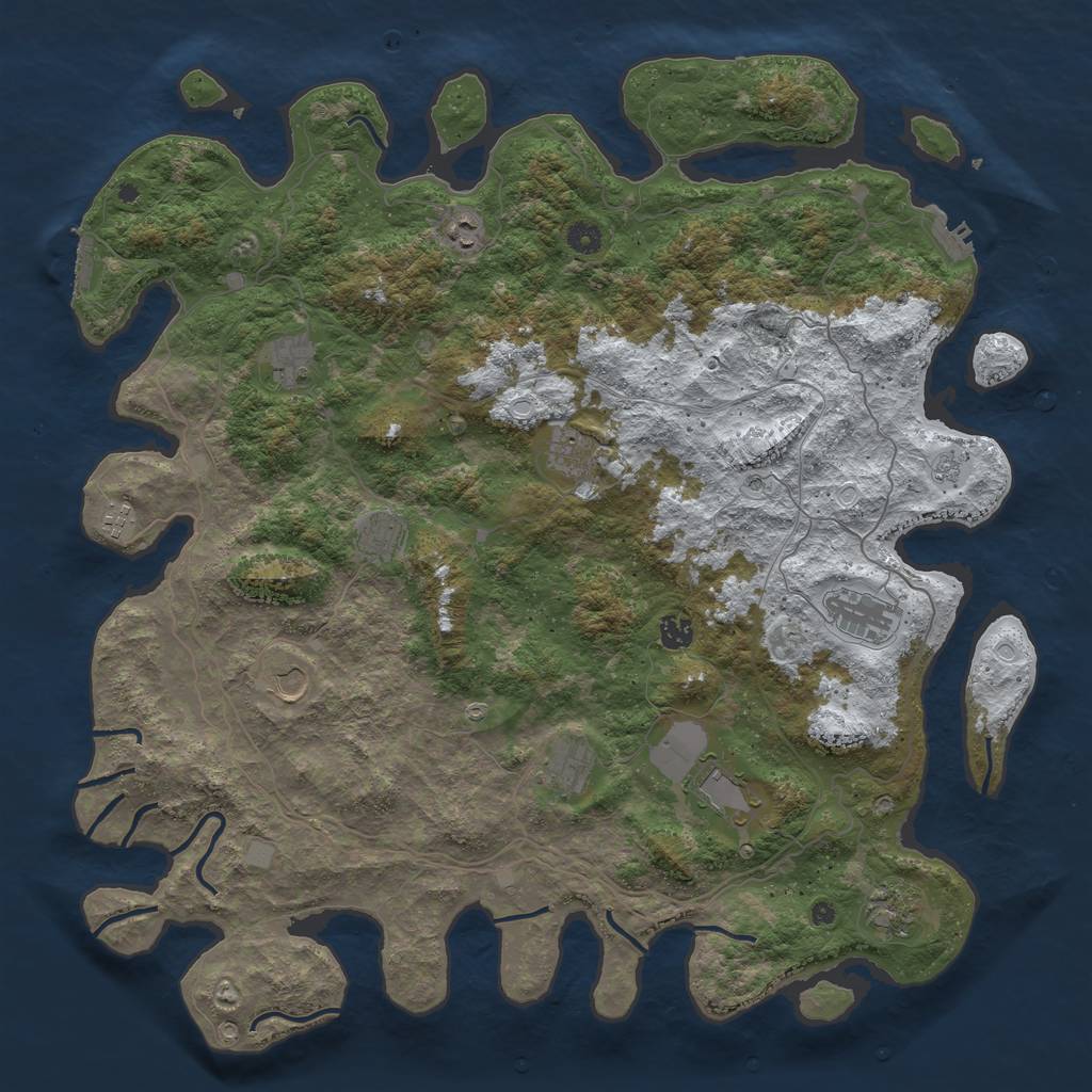 Rust Map: Procedural Map, Size: 4750, Seed: 1649156100, 20 Monuments