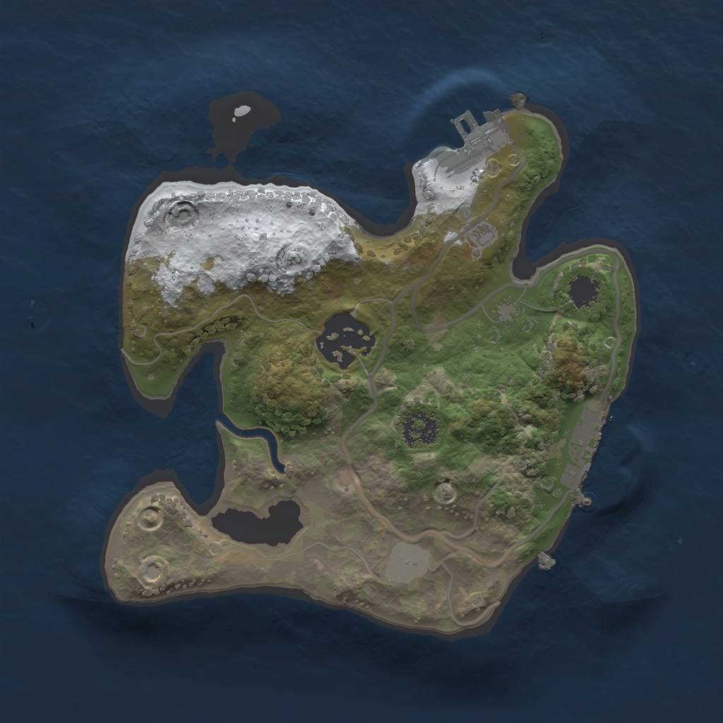 Rust Map: Procedural Map, Size: 2000, Seed: 1743, 8 Monuments
