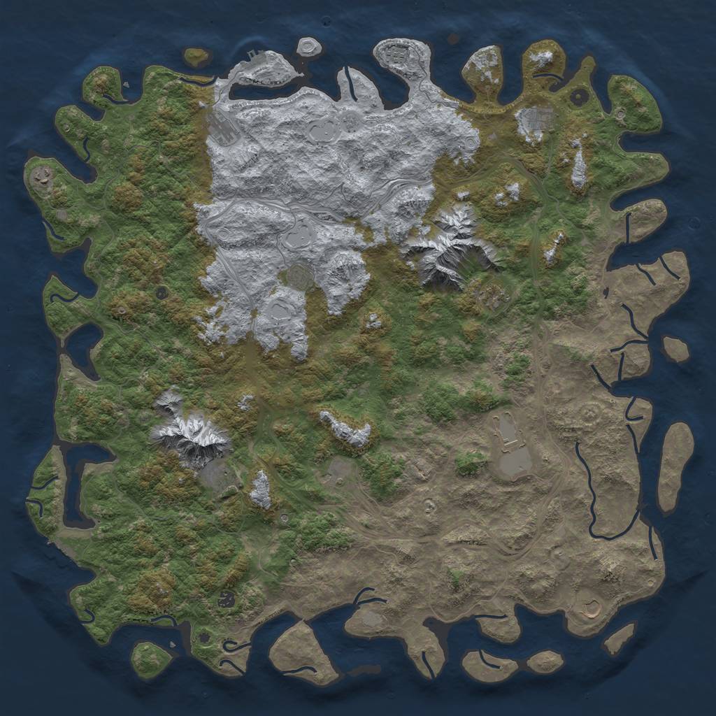 Rust Map: Procedural Map, Size: 5999, Seed: 123456789, 20 Monuments