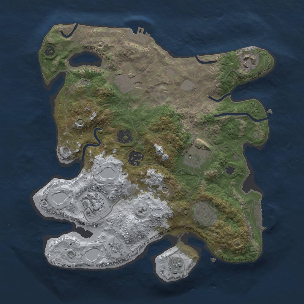 Rust Map: Procedural Map, Size: 3000, Seed: 5318008, 16 Monuments