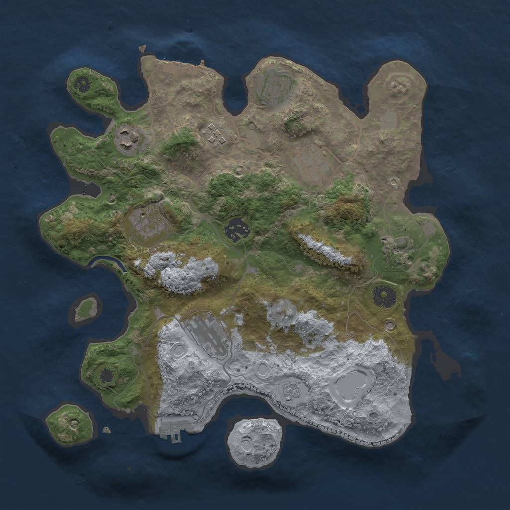 Rust Map: Procedural Map, Size: 3250, Seed: 2023212, 16 Monuments