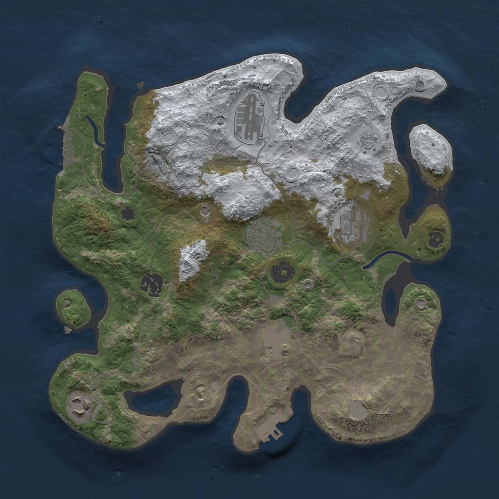Rust Map: Procedural Map, Size: 3250, Seed: 4065614, 15 Monuments