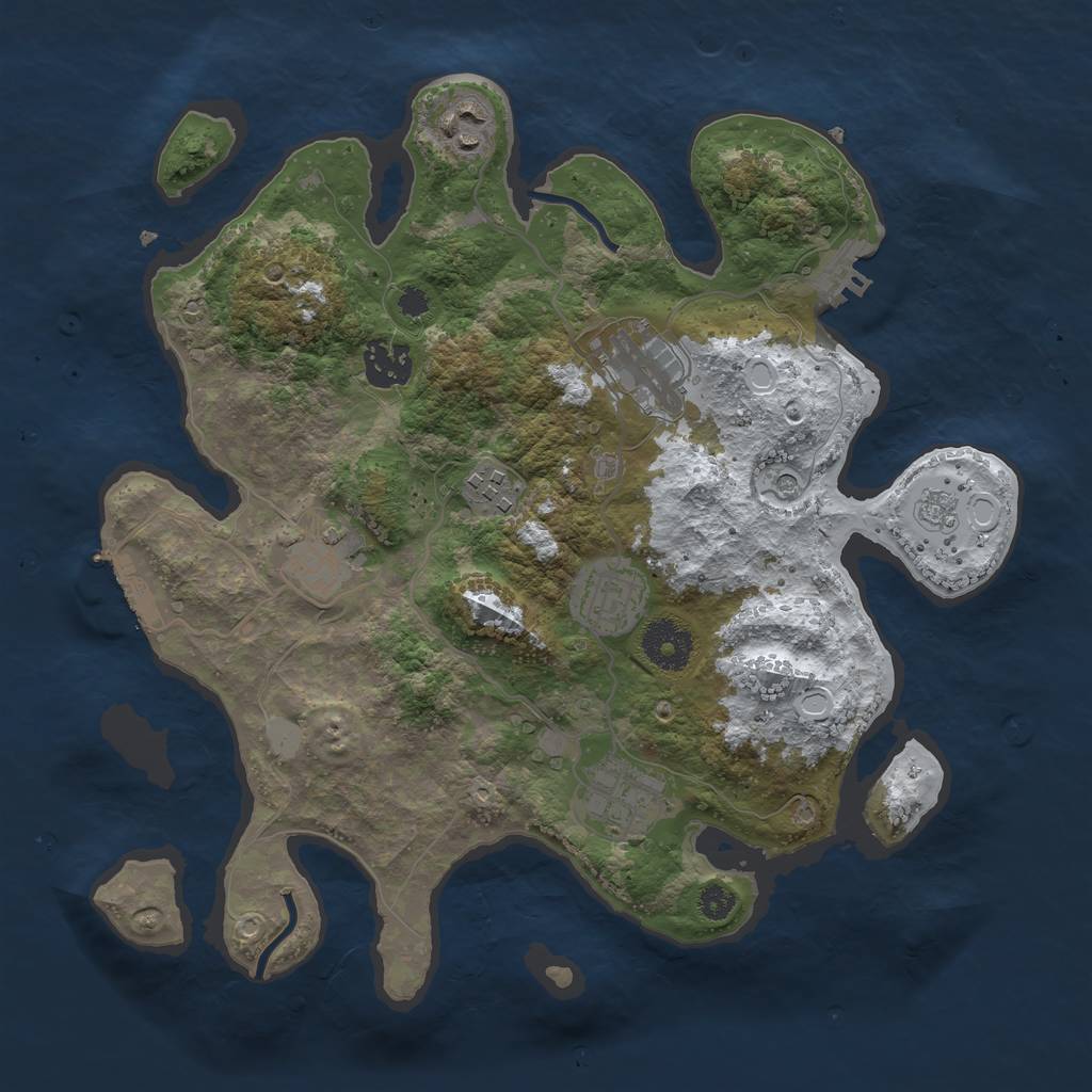 Rust Map: Procedural Map, Size: 3250, Seed: 3472298, 16 Monuments