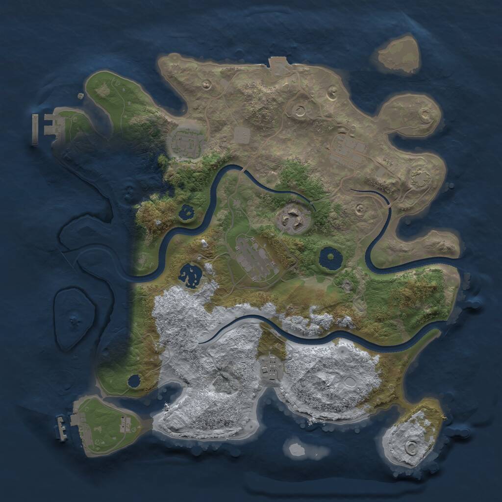 Rust Map: Procedural Map, Size: 3250, Seed: 6276849, 11 Monuments