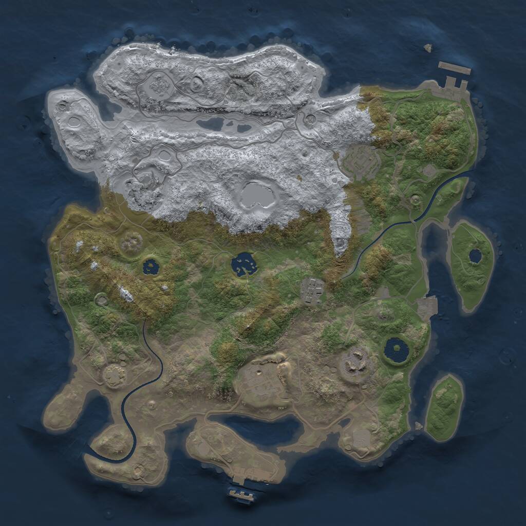 Rust Map: Procedural Map, Size: 3250, Seed: 6154170, 12 Monuments