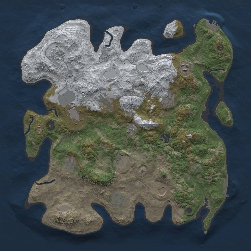 Rust Map: Procedural Map, Size: 3850, Seed: 756755987, 20 Monuments