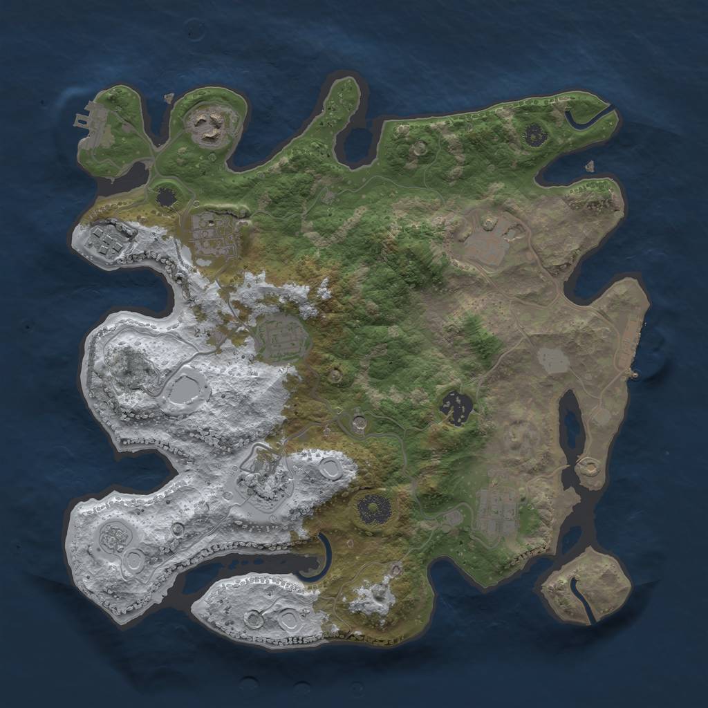 Rust Map: Procedural Map, Size: 3250, Seed: 4866955, 17 Monuments