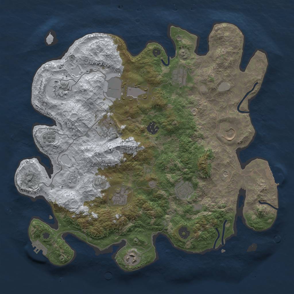 Rust Map: Procedural Map, Size: 3750, Seed: 14070422, 19 Monuments